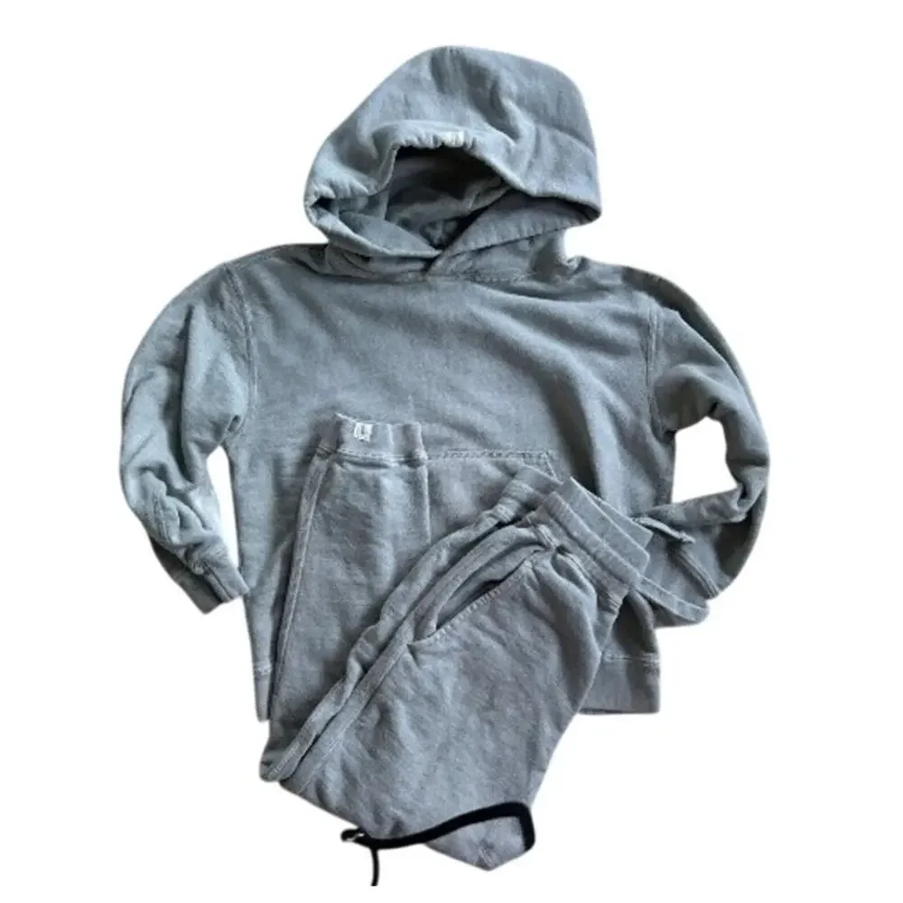 Tkees 2 pc Relaxed Hoodie Jogger set 100% Cotton Kids Sz 5 Gray
